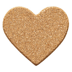 Heart-Shaped Cork Coaster Design with Transparent Background