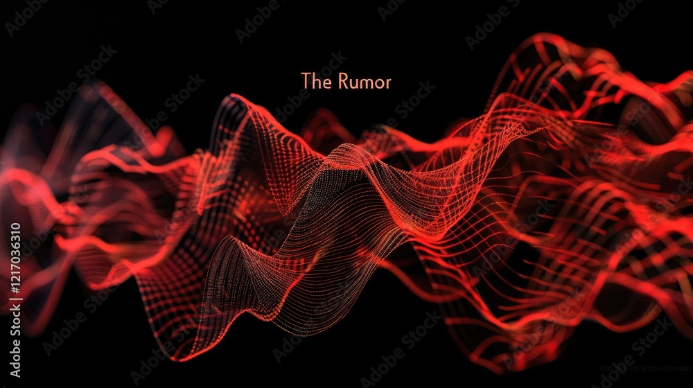 Wall mural abstract red wave pattern with the text 