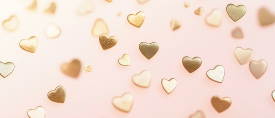 Love Heart Glitter Bokeh Overlay Pink Background - Festive Decorative Effect