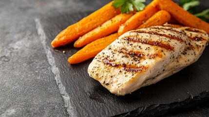 Juicy Grilled Chicken Breast Garnished with Fresh Herbs on a Rustic Wooden Table for Culinary Delight