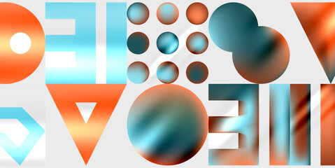 Triangles, circles, squares, rectangles design. Vector Illustration For Wallpaper, Banner, Background, Card, Book Illustration, landing page