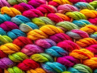 Panoramic Knit Texture Background: Cozy Wool Yarn Close-Up