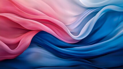 Obraz premium Colorful fabric drapes create a flowing abstract pattern showcasing shades of pink and blue