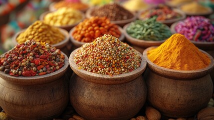 Assorted spice bowls
