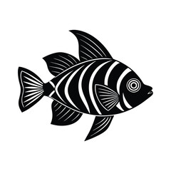 A cute fish vector image illustration and artwork silhouette on white background