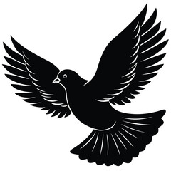 dove of peace vector image illustration and artwork silhouette on white background