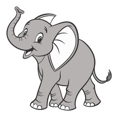 Fototapeta premium Cute elephant vector art and illustration
