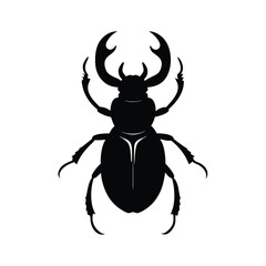 stag beetle vector image illustration and artwork silhouette on white background