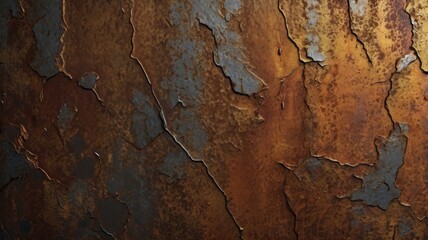 Weathered and Rusty Metal Surface with Cracked Textures, Perfect for Industrial Design Backgrounds and Artistic