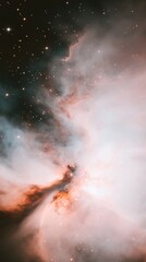 Fototapeta premium A colorful depiction of space featuring a galaxy, supernova, and nebula. Bright stars scattered across a cosmic background create a mesmerizing celestial scene.