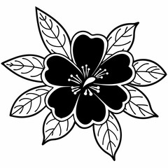 black and white flower vector