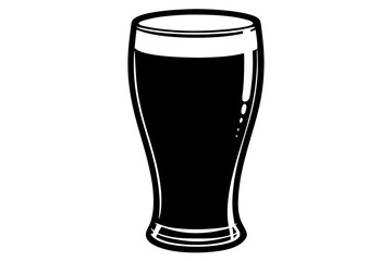 a glass of beer silhouette vector illustration