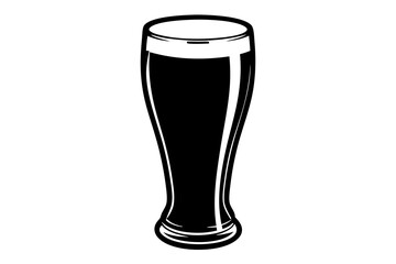 a glass of beer silhouette vector illustration