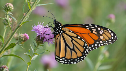 Fototapeta premium monarch butterfly on flower