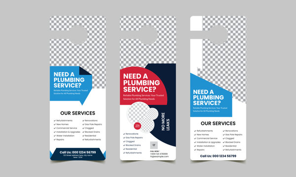 plumbing service door hanger template design
