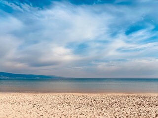 beach with blue sky