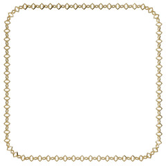 Interlocking Chain Frame: A captivating frame created from interlocking golden chains, each link shaped like a square.	
