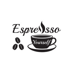 Espresso Yourself - Coffee Lover Typography T-shirt Design Vector, Funny humor caffeine Coffee drinker tee Shirt 
