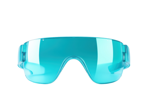Isolated Blue Protective Safety Glasses