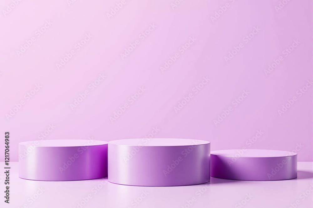 Poster minimalist purple podium on light background for creative branding and design presentation.