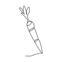 One single line drawing whole healthy organic carrots pile for farm logo identity. Fresh biennial plant concept for root vegetable icon. Modern continuous line draw design graphic vector illustration,