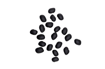 Pile of organic dried legumes such as black beans, azuki beans and rajma beans, soybeans placed separately on different surfaces on a black and white background.