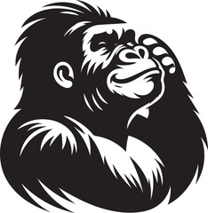 gorilla head vector