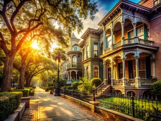 Savannah Georgia Victorian Houses - Historic District - October 29, 2024 - Vintage Photography