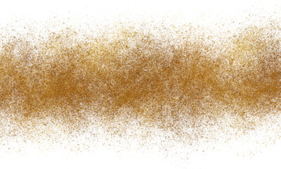 Gold dust explosion on transparent background