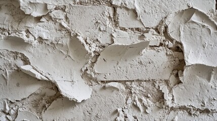 A close-up of a white wall with peeling paint, perfect for interior design or DIY inspiration