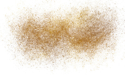 Gold dust explosion on transparent background