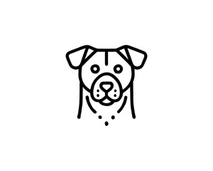 Dog lines outline logo design icon symbol vector illustration.