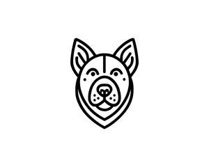 Dog lines outline logo design icon symbol vector illustration.