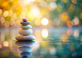 Obraz premium Serene Minimalist Wellness Abstract: Tilt-Shift Photography