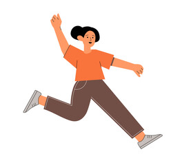 Energetic Jumping young woman Vector Capturing Freedom and enthusiasm in Motion