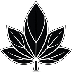 Beautiful Leaf silhouette vector illustration, Leaf line art, Leaf isolated vector icon