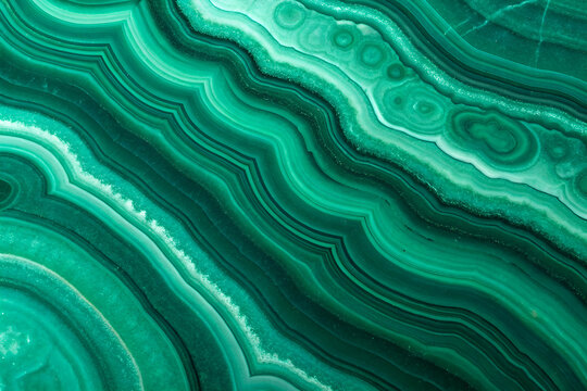 HD texture with green malachite stone. The abstract background with curve lines. 