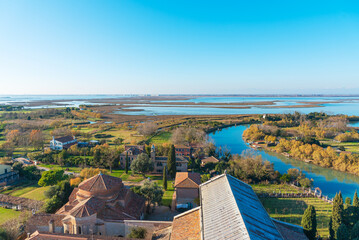 Aerial view of Torcello and Venetian lagoon © Alberto Retouch
