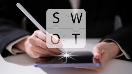 SWOT strength weakness opportunity threat analysis business strategy concept
