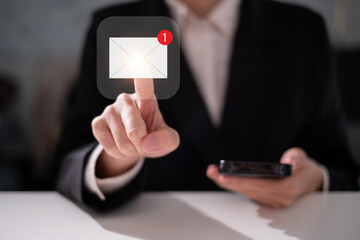 Electronic mail new email notification message communication technology digital online concept