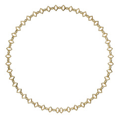 Interlocking Gold: A captivating arrangement of interlocking golden chains, creating a luxurious and elegant circular frame.	
