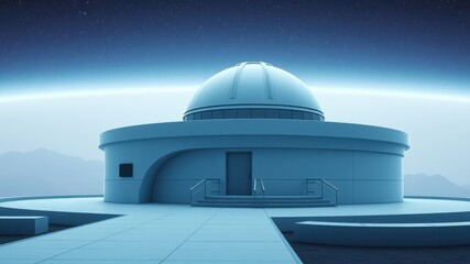 Obraz premium Modern Observatory at Night A Futuristic Design on a Mountaintop