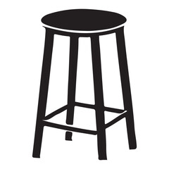 Classic Silhouette Round Bar Stool for Casual Settings