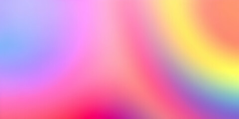 Fototapeta premium Holographic gradient background, iridescent rainbow colors, soft pastel hues, ethereal light refraction, abstract cloudscape, dreamy atmosphere, smooth color transitions, luminous glow, prismatic effe