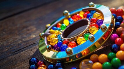 Vividly Colorful Handcrafted Beaded Jewelry with a Stunning Array of Gems and Stones, Capturing the Essence of Artistic Expression