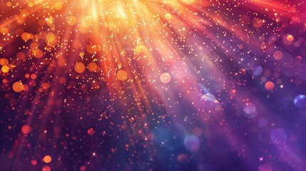 Fototapeta premium A vibrant, colorful background with sparkling lights and rays, perfect for design projects.