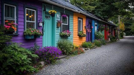 Vibrant Urban Garden with Flourishing Flowers and Diverse Plant Life
