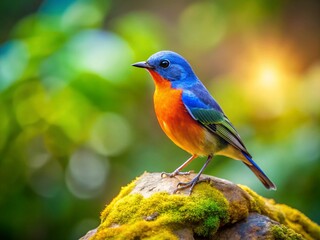 Solitary Bird Perched on Rocky Outcrop - Wildlife Photography