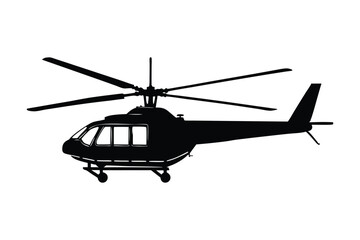 Vintage helicopter silhouette vector art illustration.eps