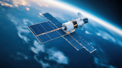 Obraz premium Satellite Orbiting Earth